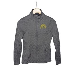 Spyder Knit Full Zip Jacket Women's Small Gray Performance Fleece Lined Athletic